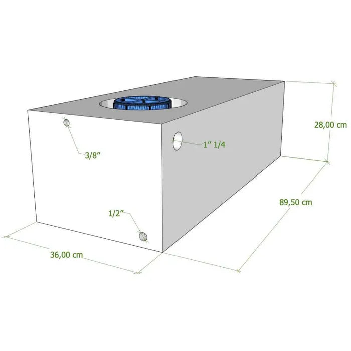 Vecam Watertank 90 liter 90 x 36 x 28 cm wit