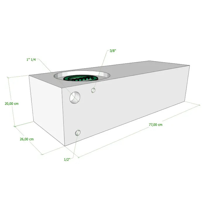 Vecam Watertank 40 liter 77 x 26 x 20 cm wit