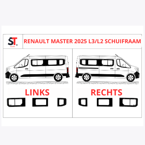 RENAULT MASTER 2025 L3/L2 schuifraam Links