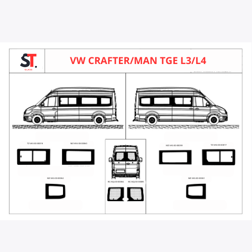 VW CRAFTER/MAN TGE L4/L3 achterdeur inbouwruit links