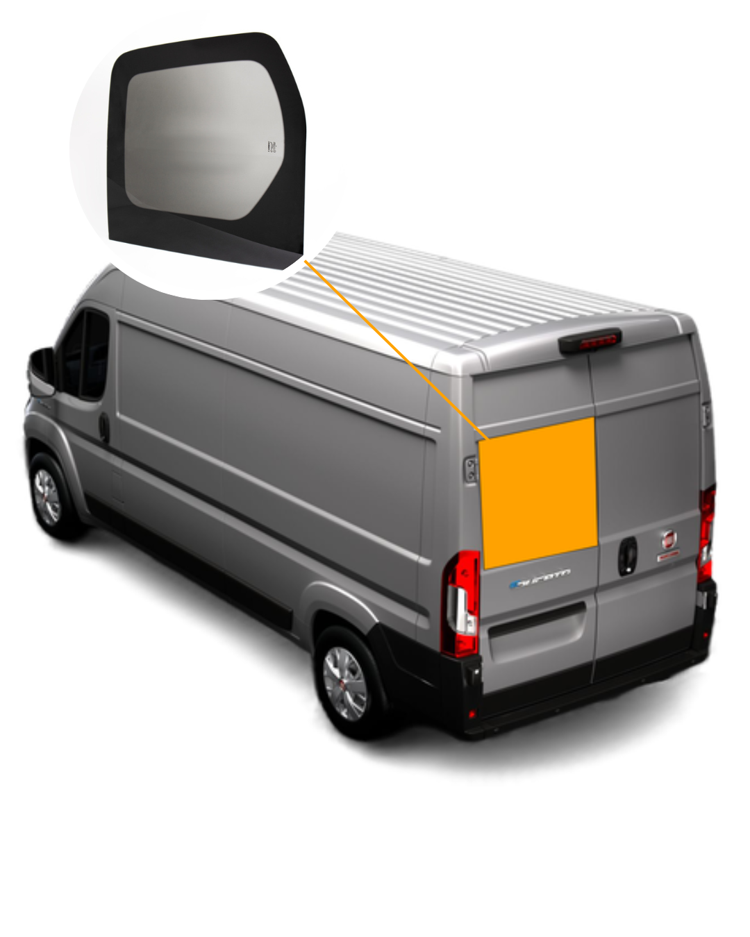 DUCATO/BOXER/JUMPER achterdeur inbouwruit links L2/L3/L4