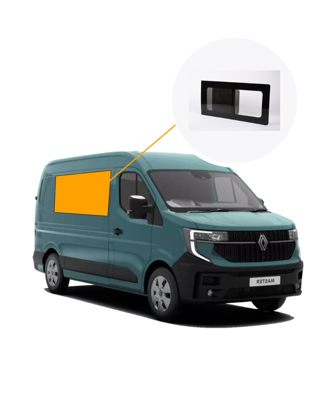 RENAULT MASTER 2025 L3/L2 schuifraam Rechts