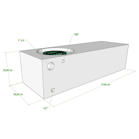 Vecam Watertank 40 liter 77 x 26 x 20 cm wit
