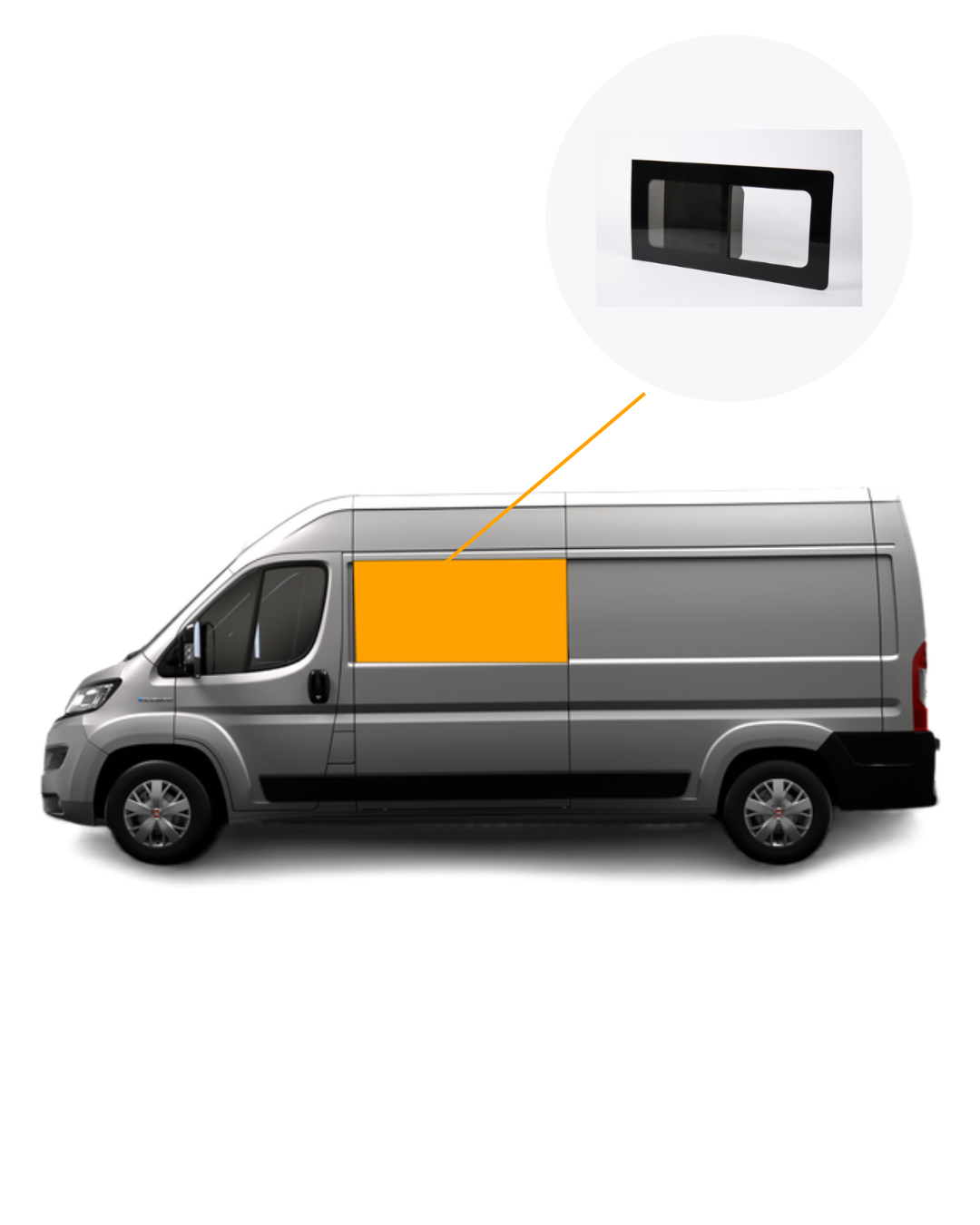 DUCATO/BOXER/JUMPER schuifraam privacy links L2/L3/L4