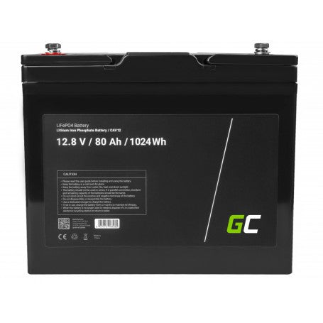 Green Cell LiFePO4 12.8V 80Ah 1024Wh accu voor zonnepanelen en campers